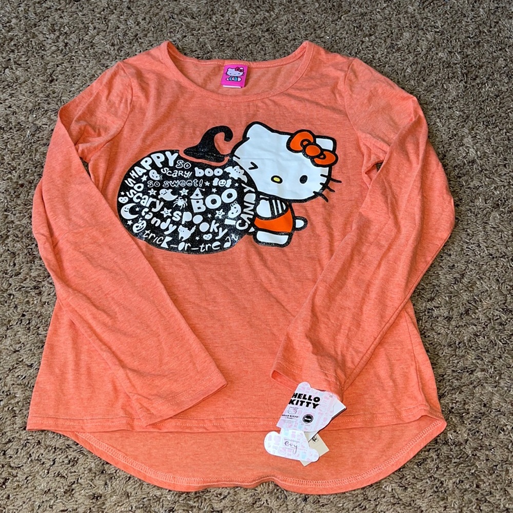 Hello Kitty Halloween Orange Long Sleeve Shirt XL